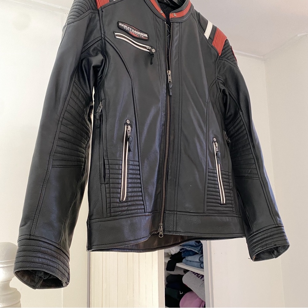 Harley Davidson Boxford Leather Motorcycle Jacket - Picture 4 of 10